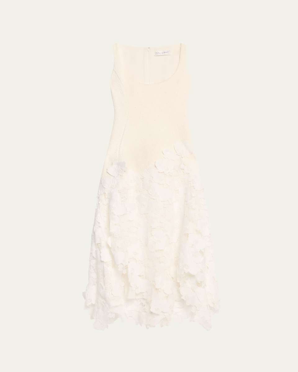 Long Tweed Lace Guipure Dress